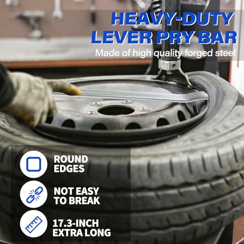 17.3" Tire Spoons Lever Changing Tools, 2 Pack Mount/Demount Lever Pry Bar, Bead Lifting Tool Tire Iron Spoon for Tire Changer Auto Maintenance