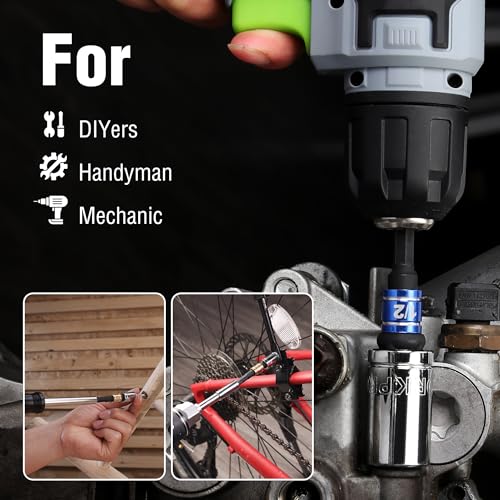 WORKPRO Impact Grade Socket Adapter Set, 1/4", 3/8", & 1/2" Drive, Extension Driver Bit With Holder, for Power Drill to High Torque Impact Wrench - style: 3PCS