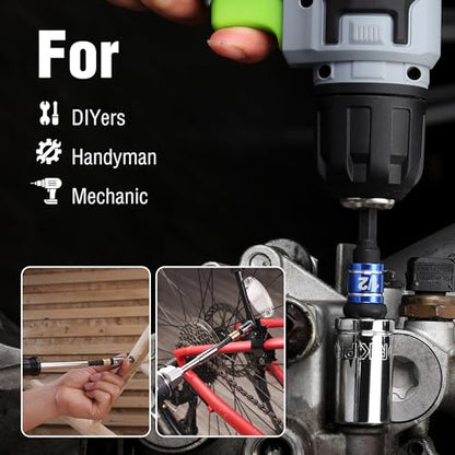 WORKPRO Impact Grade Socket Adapter Set, 1/4", 3/8", & 1/2" Drive, Extension Driver Bit With Holder, for Power Drill to High Torque Impact Wrench - style: 3PCS