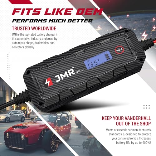 JMR 12V Battery Charger for Vanderhall, 12V Cig. Port, Add Lithium Mode | Trickle Charger Conditioner Maintainer For Venice Carmel Edison Brawley Laguna All Models - size: Add Lithium Mode