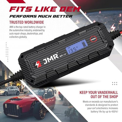 JMR 12V Battery Charger for Vanderhall, 12V Cig. Port, Add Lithium Mode | Trickle Charger Conditioner Maintainer For Venice Carmel Edison Brawley Laguna All Models - size: Add Lithium Mode