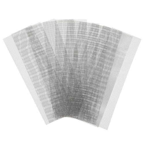 10 Pcs Wire Mesh Screen Stainless Steel Welding Mesh 1.9 x 5.9inch Plastic Reinforcing Stainless Steel for Thermoplastic Repairs Weld Kit Silver Plastic Wire for Welding Car Repairing