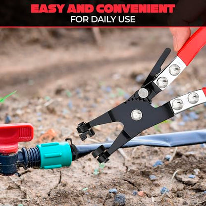 Radiator Hose Clamp Pliers Automotive - Hose Pliers Automotive Clip Removal Tool with Locking Mechanism - Carbon Steel Spring Clamp Tool for Car Repair, Plumbing and Removal of Clamps - color: Black & Red Hose Clamp Pliers