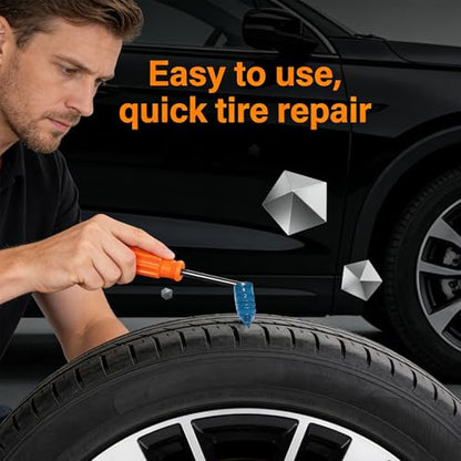 100pcs Tire Repair Rubber Nails Kit With 4 Sizes, Fast Tire Repair Tools, Vacuum Tire Repair Rubber Nail, Spiral Tire Screw Plugs, Tire Repair Kit, Suitable For Cars, Motorcycles, Bicycles And Jeeps