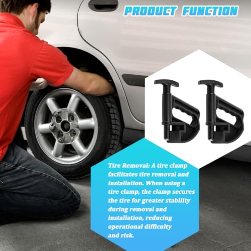 2PCS Car Tire Changer Tool, Heavy-Duty Vehicle Tyre Drop Center Tool Rim Pry Bead Clamp, Automotive Manual Wheel Bead Breaker Changing Helper, Universal for Most Vehicles - size: 6.1"
