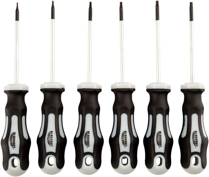 Blackout XP 12-Piece Torx Screwdriver Set Plus Zippered Carrying Bag | Precision Magnetic Screwdriver Tool Set, Black (12 Piece)