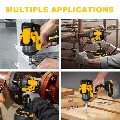 Brushless Impact Wrench for DeWalt Battery 20V, 1500Nm (1106 Ft-Lbs) 1/2" Cordless, 3-Speed High Torque Power Tool for Tire Removal, Rusted Bolts & Heavy Equipment (No Battery)