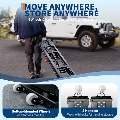 Garvee 7000LBS Portable Car Lift, Heavy Duty Scissor Jack for Trucks SUVs Sedans, Hydraulic Vehicle Lift with Safety Lock, Adjustable Height 6.26"-27", Extension Plates Included - size: 7000 LBS