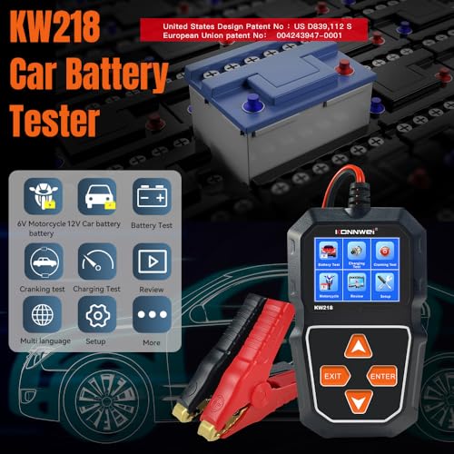 Car Battery Tester, Battery Load Tester Automotive 12V Alternator Starter Tester Digital Auto Battery Analyzer Charging Cranking System Tester for Car Truck Marine Motorcycle Boat