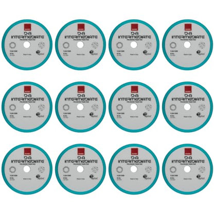 RUPES 9.DA150B Pack of 12 Light Blue D-A Intermediate Foam Polishing Pads 150mm | Ideal for Paint Correction & Gloss Enhancement | Compatible with 5" Backing Plate | Improves Cutting Performance - size: Intermediate 150mm, style: Pack of 12