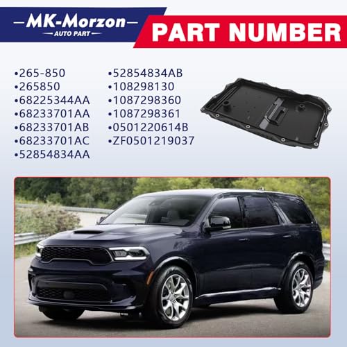845RE 8HP70 8HP75 Transmission Oil Pan Kit Compatible with Ram 1500 Classic J-eep Grand Cherokee L WK Dodge Challenger Charger Chrysle 300 Transmission Oil Pan with Gasket Bolts Replace# 265-850
