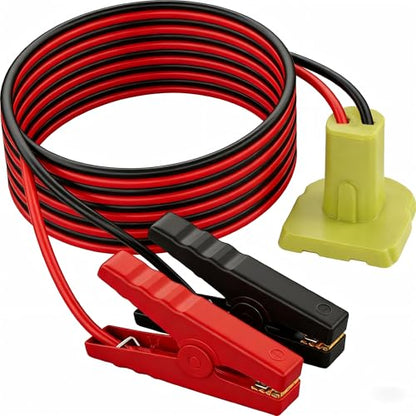 Jumper Cables Compatible with Ryobi 18V Battery Jumper Starter, 8AWG 2FT Booster Cable with Adapter Alligator Clip, 392°F/200℃ Heat Resistant Silicone Wire for Jump Starting Cars and RVs - color: Green