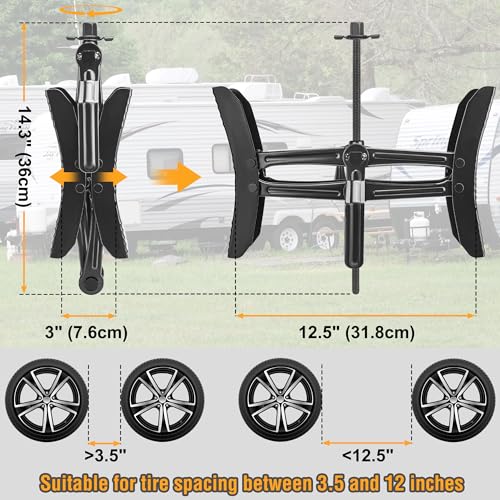 Lezcufer Camper Wheel Chock Stabilizer 2 Sets for RV Travel Trailer Heavy Duty X-Shaped RV Stabilizer Wheel Chock Anti-Move Tire Wheel Chock