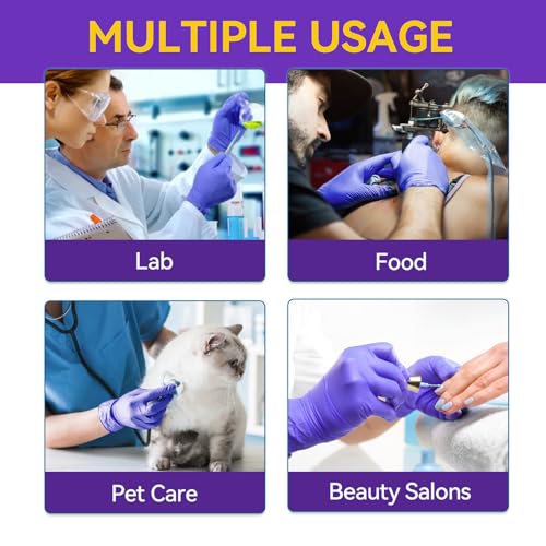 Basic Nitrile Exam Gloves, Medical Violet Blue Gloves Disposable Latex Free Medium Powder-Free For Exam, Food Prep Cleaning, 100 Pcs, M, NGPF1035 - size: Medium, style: Pack of 100