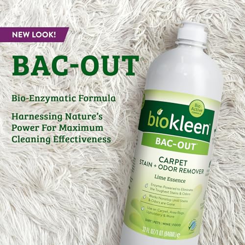 Biokleen Bac-Out Stain Remover for Clothes - 2 Pack - Enzymatic, for Laundry, Diapers, Wine, Carpets, & More, Eco-Friendly, Plant-Based, 32 Ounces - size: 32 Fl Oz (Pack of 2)