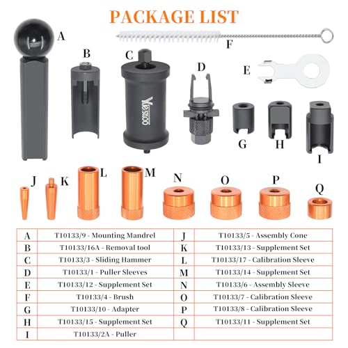 Fuel Injector Puller Removal Installer Kit, Compatible with Audi VW Skoda Seat 1.4 1.6 1.8 2.0 2.7 3.0 3.2 3.6 V6 4.2 V8 FSI TSI, Petrol Engines, with Carrying Case & Gloves