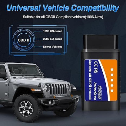 OBD2 WiFi Scanner for iPhone iOS Android Windows Car Code Reader Enhanced Auto Diagnostic Scan Tool Odb2 OBDII Adapter Check Engine Light Live Data Reset Vehicle Performance Test