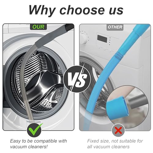 Dryer Vent Cleaner Universal Vacuum Hose Attachment Fits All Vacuums Cleaner Deep Cleaning Tools for Clogged Ducts & Lint Removal (Grey) - color: Gray