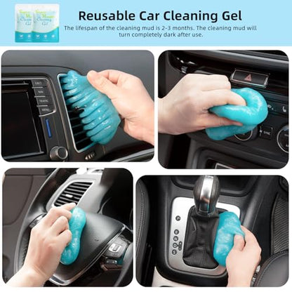 TICARVE Car Interior Detailing Cleaning Kit-10Pcs Car Screen Cleaner,Clean Gel, Detailing Brush, Cleaning Tools for Car, Keyboard and Interior Cleaning
