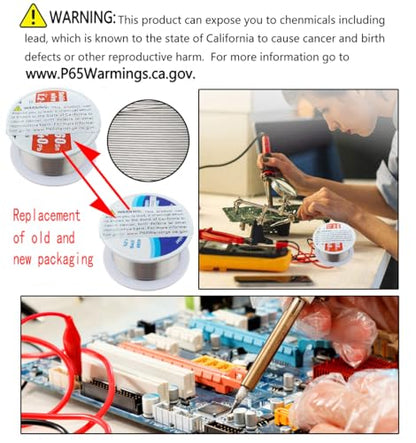 4-in-1 welding tool set, soldering iron tip cleaner + 0.6mm solder wire (1.76 oz / 50 g) + Rosin Solder Flux Paste (0.35 oz / 10 g), no-clean soldering core (2.0mm, 29.5 inches)