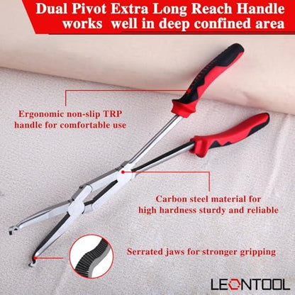 Extra Long Nose Hose Grip Pliers 13" Spark Plug Pliers Long Reach XL Pivot Ring Nose Plier Hose Removal Plier with Serrated Jaw Spark Plug Boot Puller for Hard to Reach Narrow Spaces,Small - style: Small Ring Nose