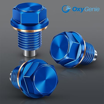 M14 x1.5 Magnetic Oil Drain Plug with Crush Washer Gaskets Replacement for Ford GM Hyundai KIA and More Select Models - size: M14×1.5