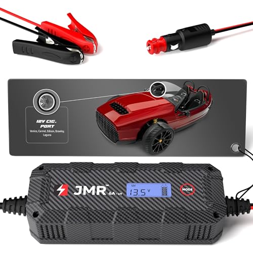 JMR 12V Battery Charger for Vanderhall, 12V Cig. Port, Add Lithium Mode | Trickle Charger Conditioner Maintainer For Venice Carmel Edison Brawley Laguna All Models - size: Add Lithium Mode