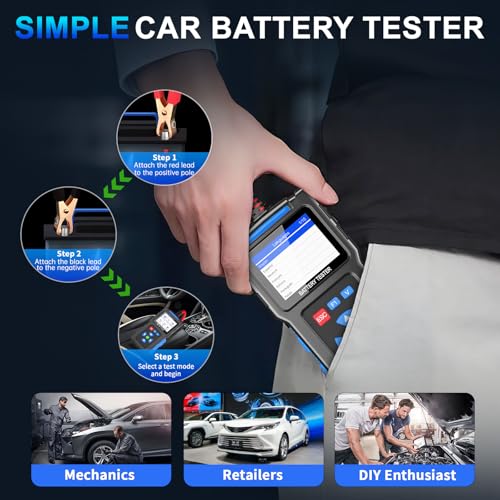 Battery Load Tester 12v Automotive, 20-2000 CCA Car Battery Tester and Alternator Tester for 24V Vehicles, BT300 - style: BT300
