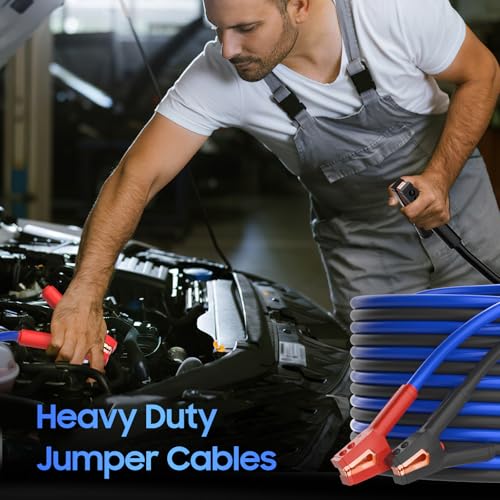 Heavy Duty Jumper Cables, 0 Gauge 30 Feet 1000Amp Automotive Booster Cables for 12V & 24V Cars, SUVs and Trucks, Jumper Cables Kit with Carry Bag (0AWG x 30Ft) - size: 0 Gauge 30FT