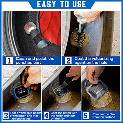 Tallew 20 Pcs Tire Patch Heavy Duty Rubber Patches Radial Repair Patch Tube and Tire Plug Kit Emergency Repair Tool for Puncture Car Truck Bus Tractor Vehicle - size: 2.56 x 3.15 Inch