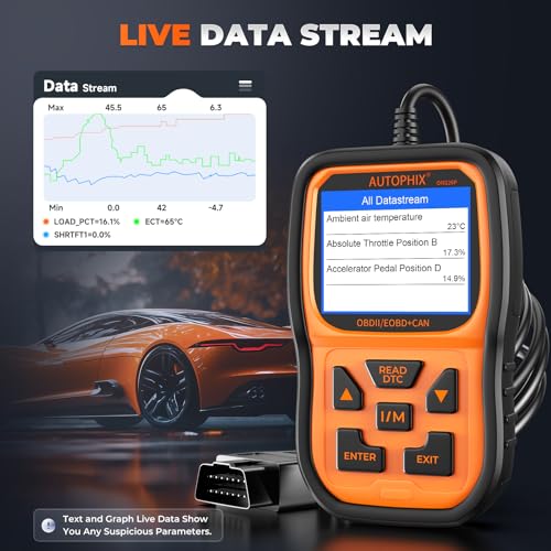 AUTOPHIX OM126P OBD2 Scanner, Check Engine Light Code Reader, Car Code Scanner for Automotive Diagnostic, Read & Clear Fault Code, Pass Smog Test, Live Data, for All US Cars After 1996 - color: Orange