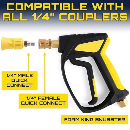 Clean Car USA Foam King™ 40° Pressure Washer Nozzle Guard, 1/4” Quick Connect - Stainless Steel Fire Hose Tip with Rubberized Protective Shield for High-Pressure Cleaning, Durable & Universal Fit - color: Nozzle Guard