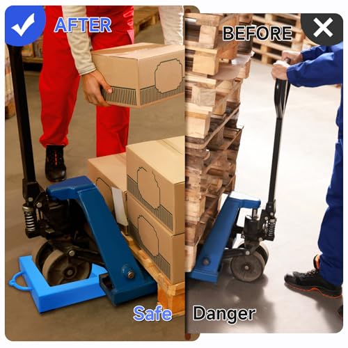 Heavy Duty Pallet Jack Chock with Handle for Wheel Width of 8.5IN Non-Slip Polypropylene Jack Stopper Pallet Buster