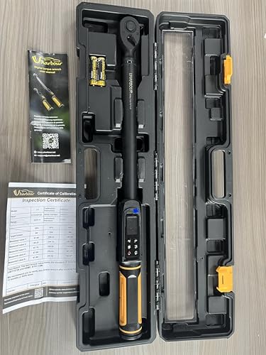 Uharbour 1/2" Drive Digital Torque Wrench 3.8-250.8 Ft.lb | ±1% Accuracy Wrench with Vibration, Buzzer & LED Alert for Car & Moto - size: 1/2" Drive 3.8-250.8 ft.lbs