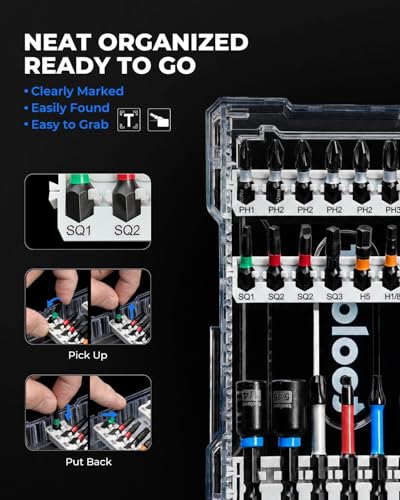 toolant Complete impact driver Bit Set, 40-Piece S2 Steel Impact Bits Set with Magnetic Holder & Storage Case – Hex, Torx, Phillips, Slotted, Square – for Home DIY, Appliance Repair, Beginner-Friendly - size: 40-Piece