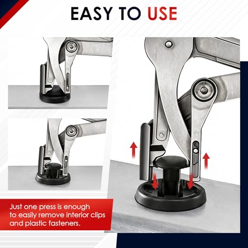 Qivine Car Clip Pliers, Auto Fastener Clip Removal Tool, Spring-Loaded Car Clips Removal Pliers with Anti-Slip Grip for Auto Door Panels Without Damage