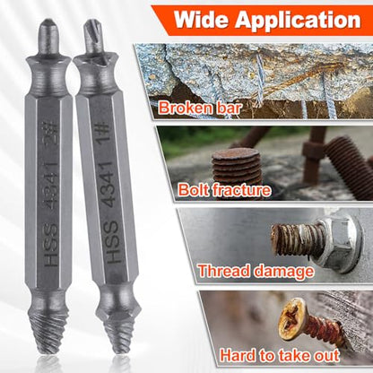 6Pcs Titanium Damaged Screw Extractor Set Damaged Screw Extractor Set Remover Kit for Stripped Screws Nuts & Bolts Bolt Etractor Kit for Easy Removal of Rusty Broken