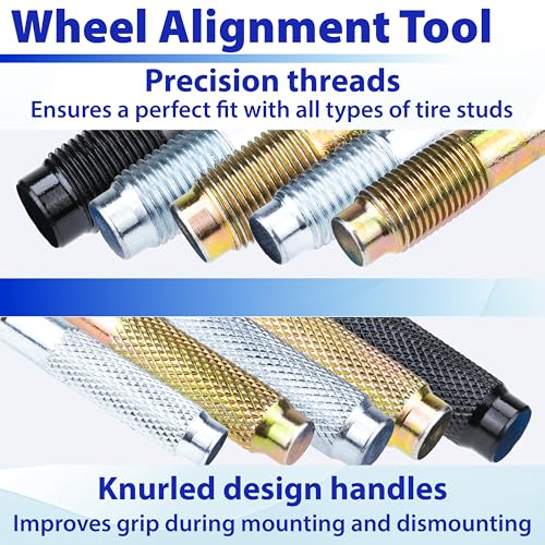 10 PCS Automotive Wheel Alignment Tool, Car Tire Alignment Stud Pin Kit | Steel Alloy Lug Bolts Mounting Tools for Mechanics, Positioning Balancing Tools for Changing Tires on Cars with Lug Bolts