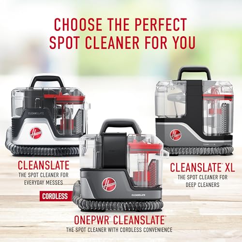 Hoover CleanSlate Plus Portable Carpet + Upholstery Spot Cleaner Machine | Powerful Suction with Versatile Tools, Pet Stain Remover, Car and Auto Detailer, Pair with Hoover Carpet Cleaner Solution - style: CleanSlate Plus