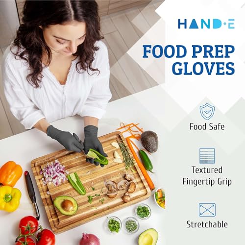 Hand-E Touch Disposable Grey Nitrile Gloves 50 and 200 Count, Latex Free Medical Gloves - color: Gray (X Small)