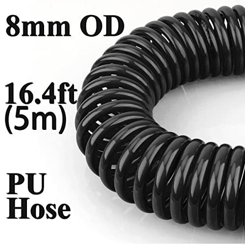 Beduan Air Blow Gun Kit with 16ft Long Pneumatic Pu Hose, Heavy Duty Air Duster Gun for Air Compressor(Black) - size: 1/4"-16ft Tube-PTC adaptor(Black)
