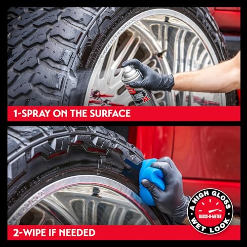 Griot's Garage Black Shine Tire and Trim Coating, Water-Resistant Dressing, Provides a High-Gloss Finish, Rain, and UV Protection, 10850, 21.5oz - size: 21.5 Ounce (Pack of 1)