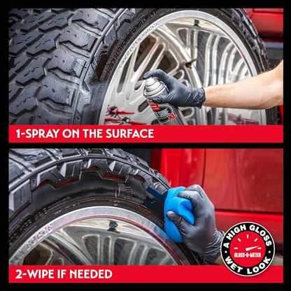 Griot's Garage Black Shine Tire and Trim Coating, Water-Resistant Dressing, Provides a High-Gloss Finish, Rain, and UV Protection, 10850, 21.5oz - size: 21.5 Ounce (Pack of 1)