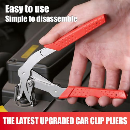 Car Clip Pliers & Trim Removal Tool,Automotive Clip Removal Tool for Plastic Fasteners,Professional Multi-Functional Panel Removal Pliers for Push Pin & Door Trim Disassembly Without Damage