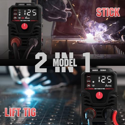 YESWELDER 125Amp Mini Stick Welder Large LED Display with Lift TIG Torch, IGBT ARC Welding Machine, 110V Hot Start Portable MMA Welder Machine, Arc force - style: ARC-125DS with LIFT TIG Torch