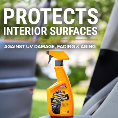 Armor All Streak-Free Original Protectant Spray, Car Interior Cleaner, 28oz | Car cleaning spray, dashboard cleaner for car interior safe on vinyl, rubber, plastic; apply with cloth, not for controls - size: 28 Fl Oz (Pack of 1)