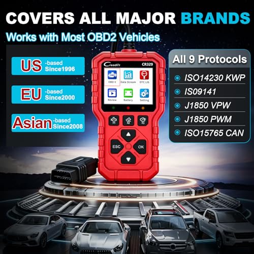 LAUNCH CR329 OBD2 Scanner Diagnostic Tool, Universal Car Check Engine Light Code Reader Read Clear Error Codes, OBDII Auto Scan Tool Live Data Battery Test Engine Analyzer for 1996-2026 All Vehicles