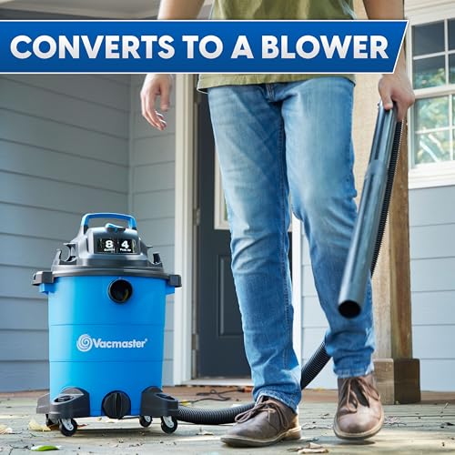 Vacmaster Blue Edition 8-Gallon* 4 Peak HP Wet/Dry Vacuum– VOC809PF - size: 8 Gallon