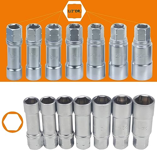 18PCS Steering Hub Suspension Shock Absorber Strut Nut Removal Tool Socket Set - size: 18pcs