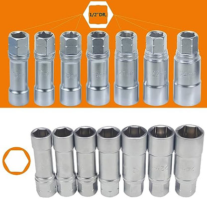 18PCS Steering Hub Suspension Shock Absorber Strut Nut Removal Tool Socket Set - size: 18pcs